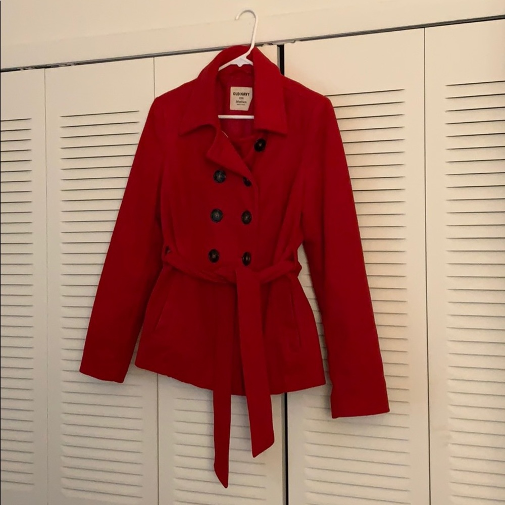 Pea Coat in Red